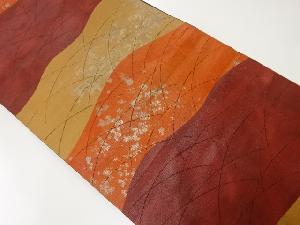 アンティーク　服部織物製　芝草模様織出し袋帯（材料）